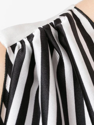 Shop Etro Striped Wrap Front Blouse - Black