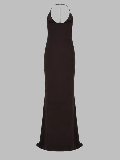 Tom Ford Halter Neck Slip Maxi Dress In Black