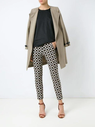 Shop Andrea Marques All-over Print Trousers - Black