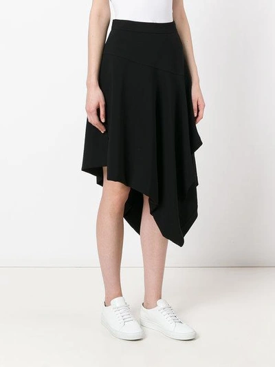 Shop Jw Anderson Asymmetric Side Skirt In Black
