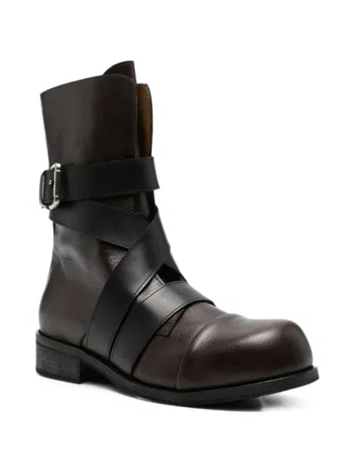 Egonlab Buckled Leather Boots In Multi