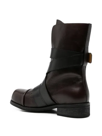 Egonlab Buckled Leather Boots In Multi