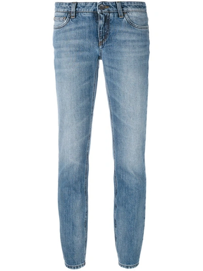 Dolce & Gabbana Slim-fit Cropped Jeans In Blue
