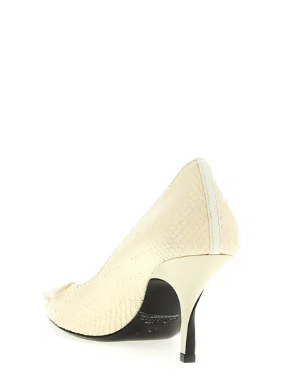 Jacquemus Tourni 80 Python-embossed Leather Pumps In Neutral