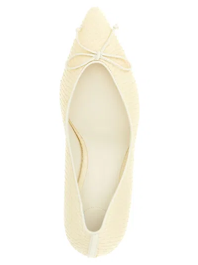 Jacquemus Tourni 80 Python-embossed Leather Pumps In Neutral
