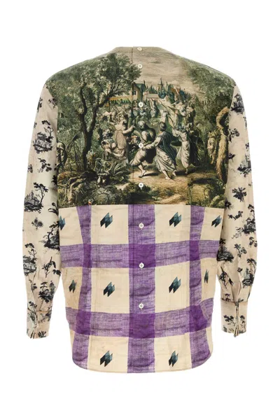 Prada Mixed-print Shirt In Multi