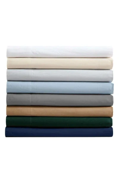 Nautica Bayview Solid 200 Thread Count Cotton Percale Sheet Set In Brown