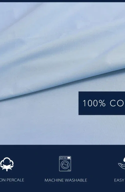 Nautica Bayview Solid 200 Thread Count Cotton Percale Sheet Set In Blue
