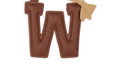 Leith Bow Initial Bag Charm In Brown