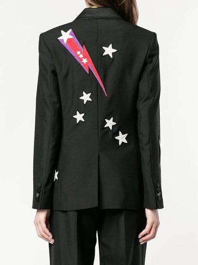 Shop Racil Bowie Rockstar Embroidered Blazer In Black