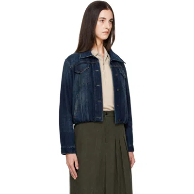 Acne Studios Gathered Denim Jacket In Blue