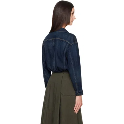 Acne Studios Gathered Denim Jacket In Blue