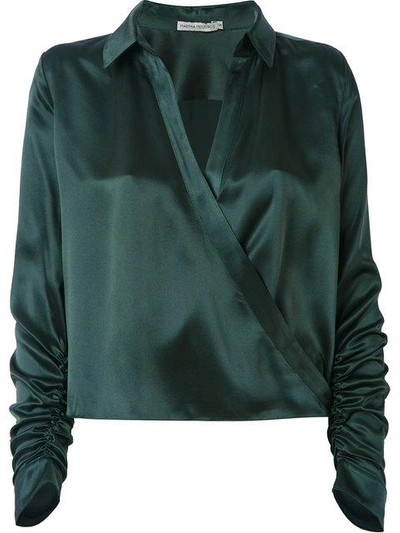 Shop Martha Medeiros Wrap Andrea Shirt In Green