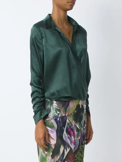 Shop Martha Medeiros Wrap Andrea Shirt In Green