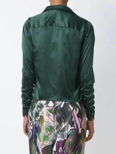 Shop Martha Medeiros Wrap Andrea Shirt In Green