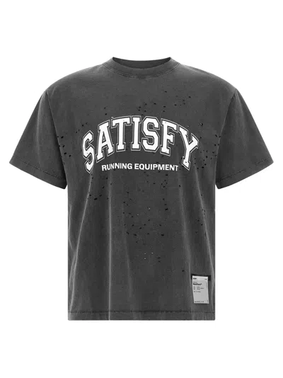 Satisfy Mothtech Printed Cotton Jersey T-shirt In Gray