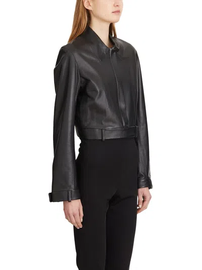 Sword 6.6.44 Sword Short Leather Jacket In Multi