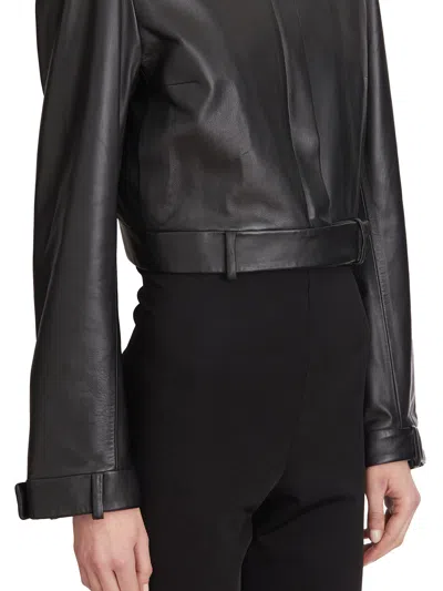 Sword 6.6.44 Sword Short Leather Jacket In Multi