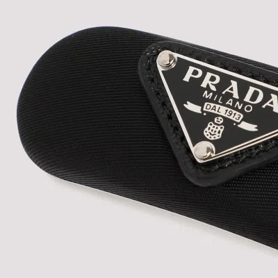 Prada Rectangular Fabric Hair Accessory Clip In Black