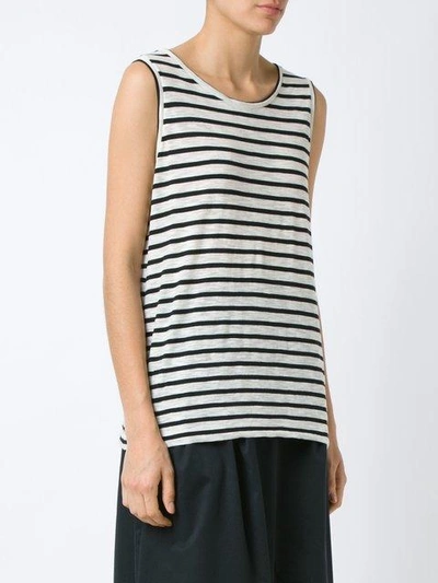 Shop Andrea Marques Striped Tank Top In White