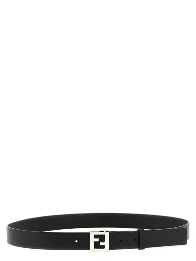 Fendi Men Black Ff Logo Buckle Belt In Black