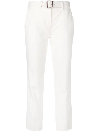 Moncler Cropped Belted Trousers - White