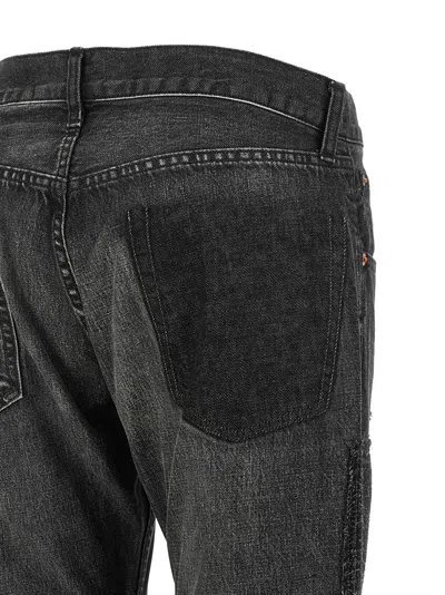 Junya Watanabe Patchwork Distressed Flared Jeans In Black