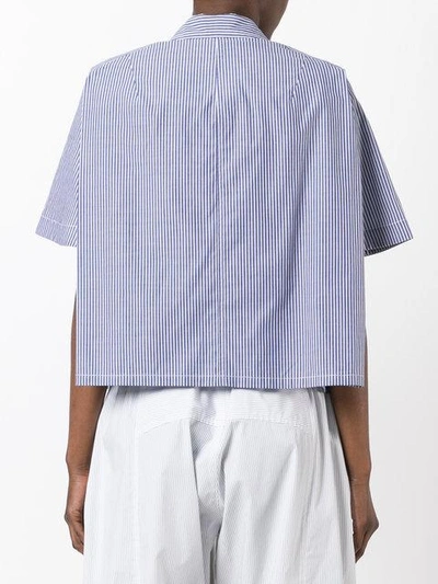 Shop Chalayan Striped Cape Shirt - Blue