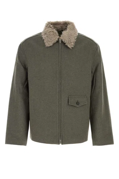 Our Legacy Wool Blend Single Breasted Coat In Green