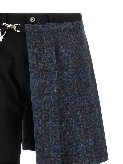Junya Watanabe Kilt-panel Patchwork Jeans In Black