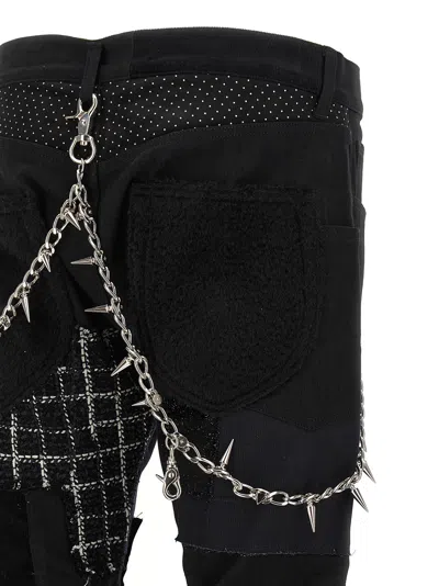 Junya Watanabe Kilt-panel Patchwork Jeans In Black