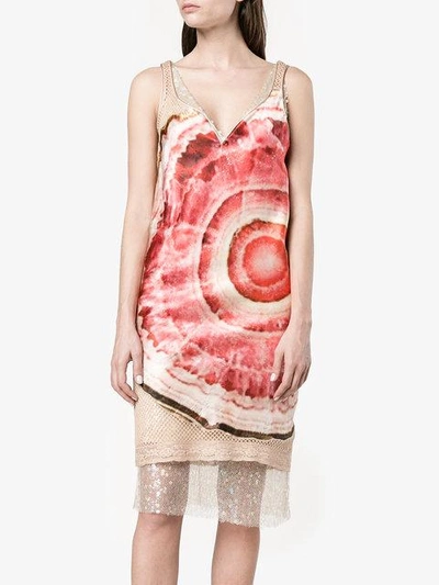 Shop Givenchy Agate Print Mesh Dress In Neutrals