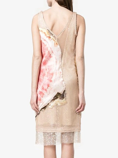 Shop Givenchy Agate Print Mesh Dress In Neutrals