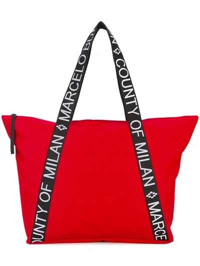 Marcelo Burlon County Of Milan Branded Strap Tote