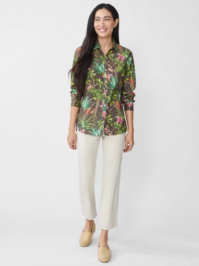 J.mclaughlin Jmclaughlin Britt Button Front Shirt In Green