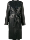 YVES SALOMON contrast collar belted coat,SPECIALISTCLEANING