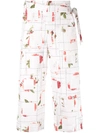 CHALAYAN rose print wrap trousers,DRYCLEANONLY