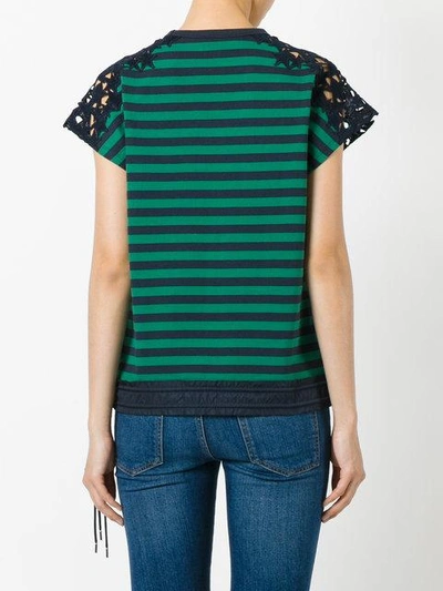 Shop Moncler Striped T-shirt In Green