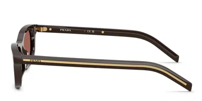 Prada Eyewear Prd05s Rectangle-frame Sunglasses In Brown