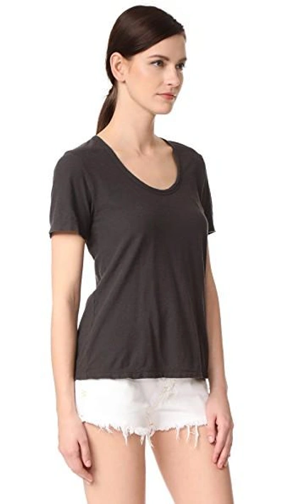 Shop James Perse Cotton Linen Jersey Tee In Carbon