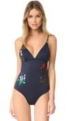 STELLA MCCARTNEY EMBROIDERED FLORAL ONE PIECE