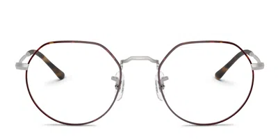 Ray Ban Geometric Frame Plain Mirror In Tortoise,silver