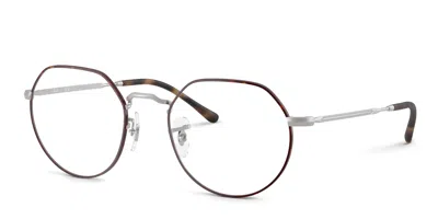 Ray Ban Geometric Frame Plain Mirror In Tortoise,silver