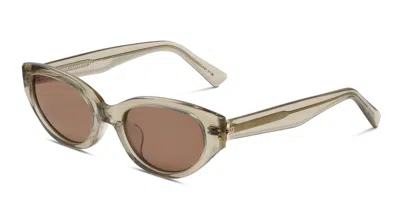Le Specs Halcyon Beige,clear In Beige,clear