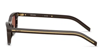 Prada Eyewear Prd05s Rectangle-frame Sunglasses In Brown