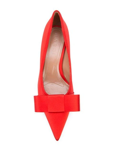 Shop Marni Pointed Bow Pumps