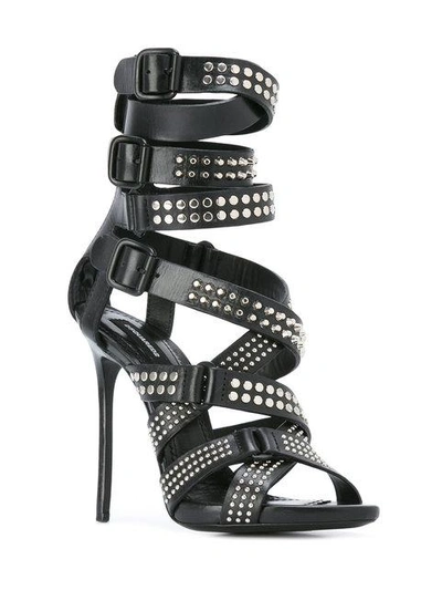 Shop Dsquared2 Studded Multi-strap Sandals - Black