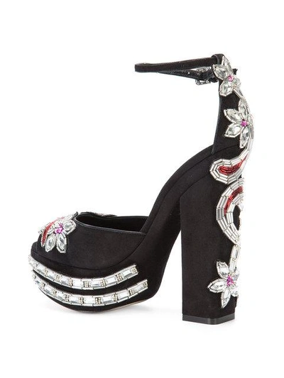 Shop Dsquared2 Crystal-embellished Sandals In Black