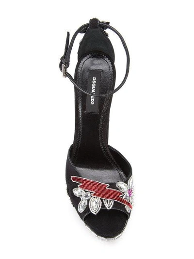 Shop Dsquared2 Crystal-embellished Sandals In Black