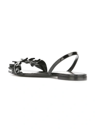 Shop Saint Laurent Edie 05 Ruffle Strap Sandals - Black